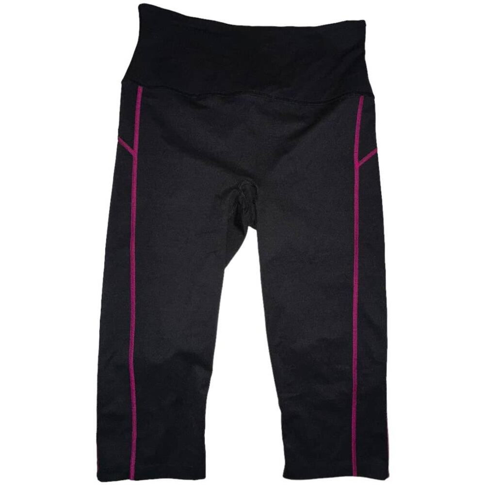 Spanx Workout Capri Black and Pink Leggings, Size XL